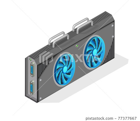 Isometric computer video card - Stock Illustration [77377667] - PIXTA