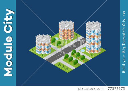 City Isometric Of Urban Infrastructure 77377675