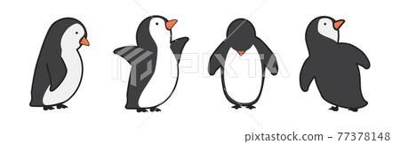 penguin cartoon characters in different poses set penguin cartoon characters in different poses set 77378148