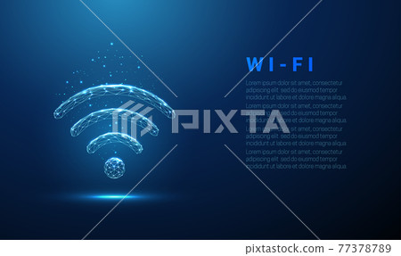 Abstract Wi-Fi symbol. Wireless internet technology concept 77378789