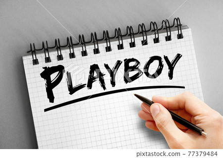 Playboy text on notepad, concept background 77379484