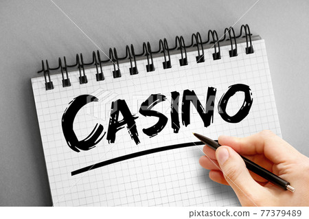 Casino text on notepad, concept background Casino text on notepad, concept background 77379489