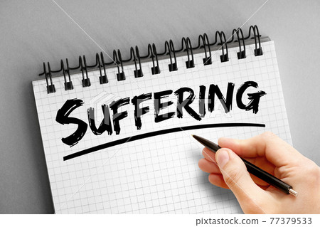 Suffering text on notepad, concept background Suffering text on notepad, concept background 77379533