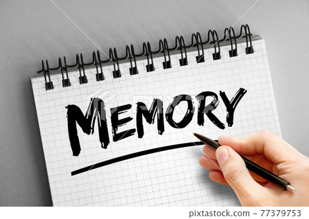Memory text on notepad, concept background Memory text on notepad, concept background 77379753