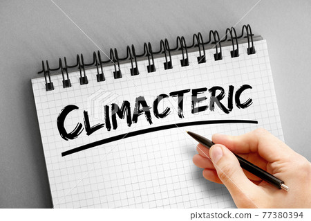 Climacteric text on notepad, health concept background Climacteric text on notepad, health concept background 77380394