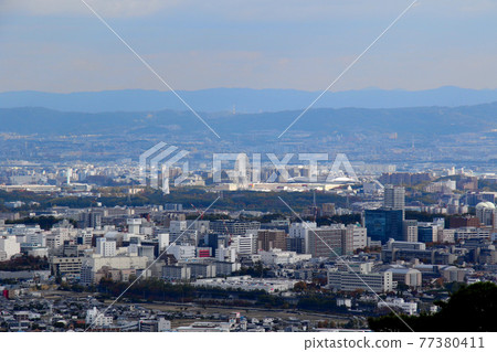 View toward Expo'70 Commemorative Park from Minoo Forest, Minoo City, Osaka Prefecture 77380411