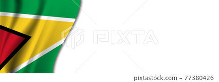 Guyana flag on white background. White background with place for text near the flag of Guyana Guyana flag on white background. White background with place for text near the flag of Guyana 77380426