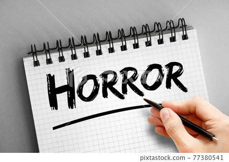 Horror text on notepad, concept background 77380541