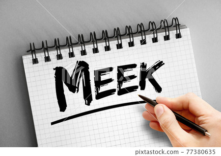 Meek text on notepad, concept background 77380635