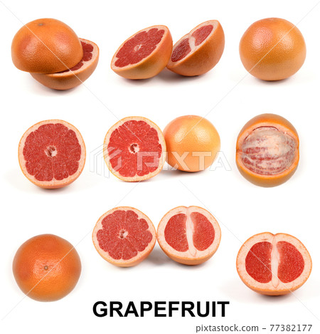 Creative layout made of grapefruit isolated on white. 77382177