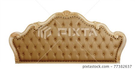 Brown leather bed headboard isolated on white Brown leather bed headboard isolated on white 77382637