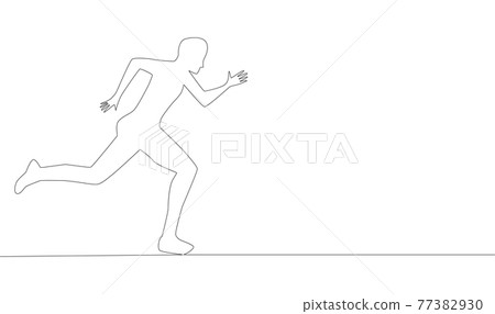 One Line Drawing Athlete Running Fast Stock Vector (Royalty Free)  1315096901, Shutterstock