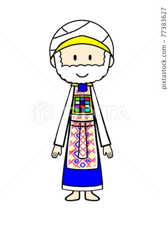 Illustration of a priest wearing an ephod Illustration of a priest wearing an ephod 77383627