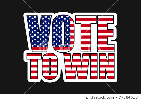 american elections vote vector illustration. collection of badge patch stickers with democratic civil society slogans, stars and stripes flag elements. ready-made design for advertising printing 77384518