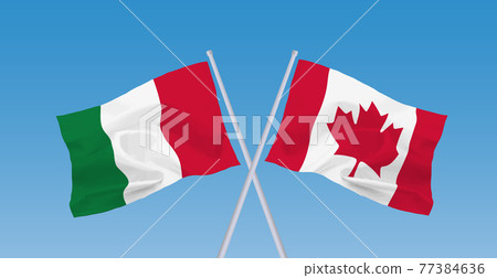 Flags of Italy and Canada 77384636