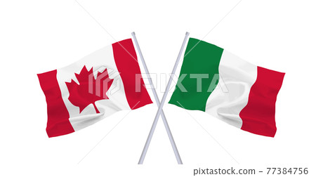 意大利和加拿大的旗幟 77384756