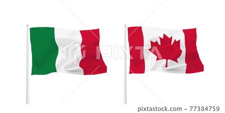 意大利和加拿大的旗幟 意大利和加拿大的旗幟 77384759