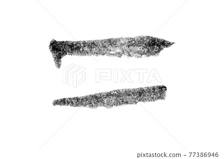 Black color watercolor handdrawing as square line brush on white paper background 77386946