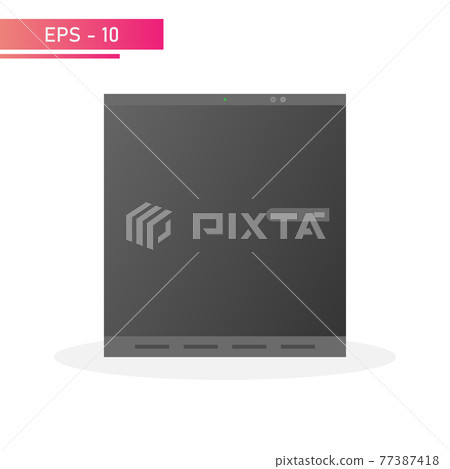 Modern compact refrigerator for the hotel. Realistic design. On a white background. Household appliances for the home. Flat vector illustration. 77387418