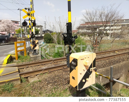 Tohoku Main Line railroad crossing Fukushima City Oyama 77387555