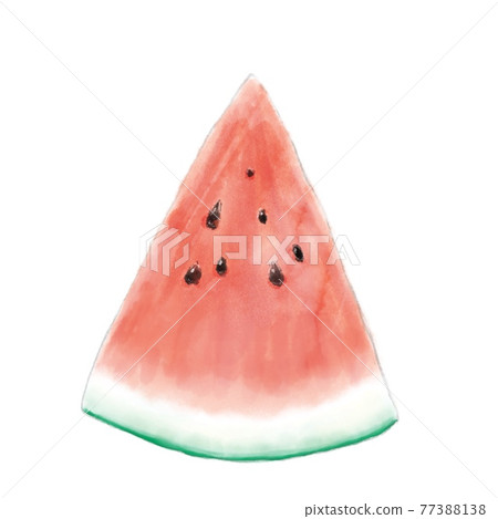 切西瓜紅色插圖 77388138