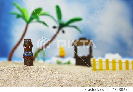 Tiki Bar at Tropical Beach 77388254