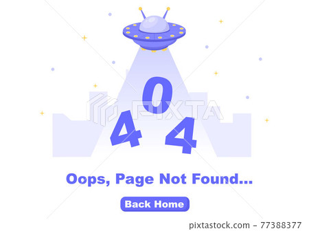 404 Error And Page Not Found Vector Illustration. Lost Connect Problem, Warning Sign, Or Site Breakdown. Landing Page Template 77388377