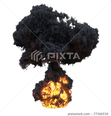 Explosion 3d illustration isolated on white background Explosion 3d illustration isolated on white background 77388550