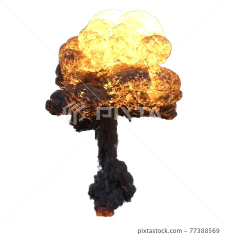 Explosion 3d illustration isolated on white background 77388569