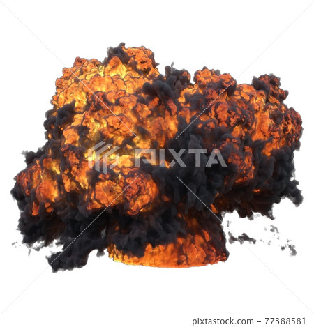 Explosion 3d illustration isolated on white background 77388581