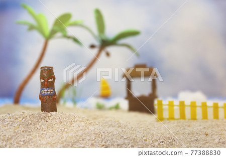 Tiki Bar at Tropical Beach 77388830