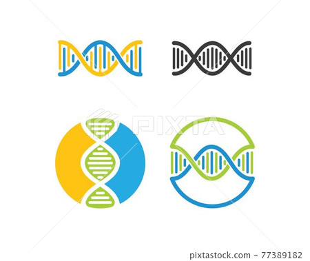 Dna genetic logo icon illustration 77389182