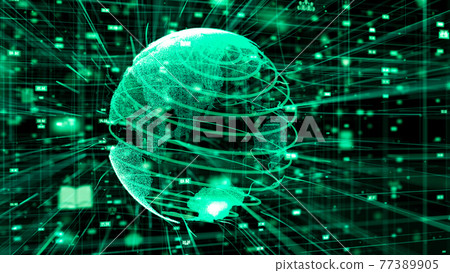 Global online internet network and internet of things IOT concept 77389905