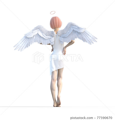 美腿天使燙髮3DCG插畫素材 美腿天使燙髮3DCG插畫素材 77390670