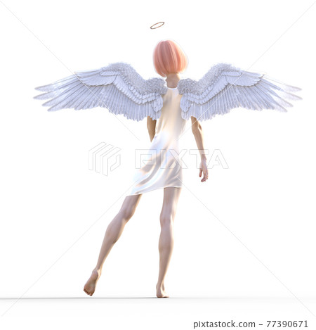 美腿天使燙髮3DCG插畫素材 美腿天使燙髮3DCG插畫素材 77390671