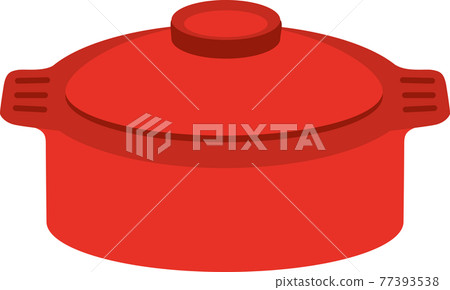 Simple red casting enamel pot 77393538