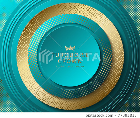 Vector turquoise and gold abstract round luxury... - Stock Illustration  [77393813] - PIXTA