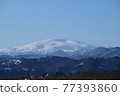 冬天的月山風景和藍天 77393860