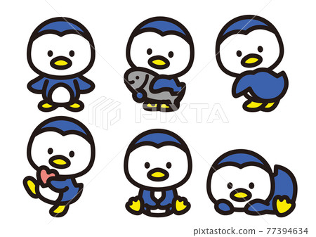 Cute penguins character pose collection Cute penguins character pose collection 77394634