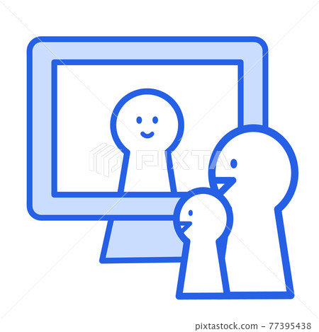 Illustration material: Online conversation, class, telework, remote work between parents and children Illustration material: Online conversation, class, telework, remote work between parents and children 77395438