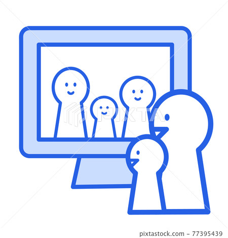 Illustration material: Online conversation, class, telework, remote work between parents and children Illustration material: Online conversation, class, telework, remote work between parents and children 77395439