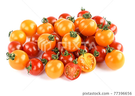 Orange cherry tomatoes and red cherry tomatoes - Stock Photo