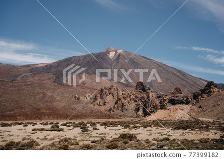scenic photo in national park at Teide volcano in Tenerife, Spain Europe 77399182