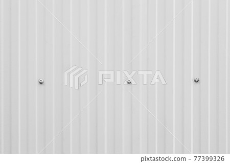 Striped white clean wave steel metal sheet line industry modern fence wall texture pattern for background. Striped white clean wave steel metal sheet line industry modern fence wall texture pattern for background. 77399326