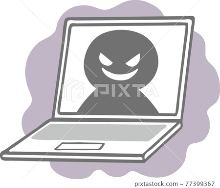 個人電腦與網絡罪犯插畫素材 77399367