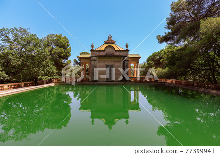 Green water pond in the Park of the Labyrinth of Horta (Parc del Laberint d'Horta) Green water pond in the Park of the Labyrinth of Horta (Parc del Laberint d'Horta) 77399941
