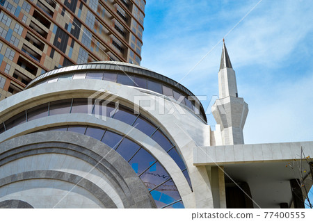 Turkey Istanbul modern Ayse Ilicak Mosque located next to Maltepe Piazza Shopping Center, May 01 2019 77400555