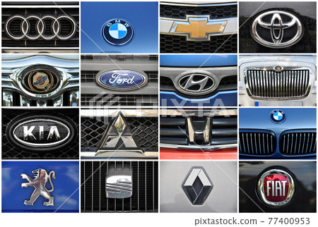 Cars logo, all car logos were shot in istanbul, December 10 2011 Istanbul Pendik Turkey used car market 77400953