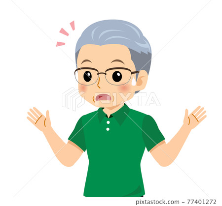 Grandfather in a short-sleeved polo shirt Grandfather in a short-sleeved polo shirt 77401272
