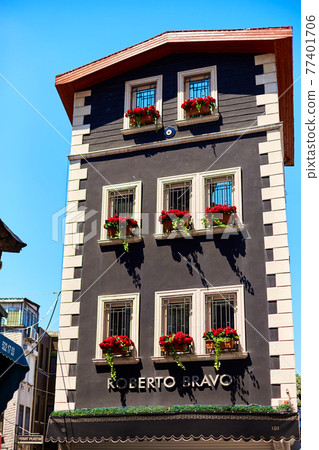 Windows of an old house. Architecture in Turkey Windows of an old house. Architecture in Turkey 77401706